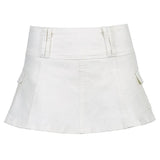Aesthetic Harajuku High Waist Mini Skirt Summer Casual A Line Hot Shorts Skirts Women Black White Gothic