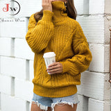 Women Oversized Sweater 2023 Loose Autumn Winter Turtleneck Elegant Knitted Warm Pullovers Fashion Solid Tops Knitwear