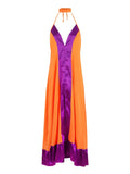 New Elegant Women Maxi Dress Halter Sleeveless Backless Casual Loose Robe Summer Beach Holiday Tie Up