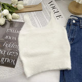 Women's Camisole Temperament Lint Knitted Tank Tops Solid Color U