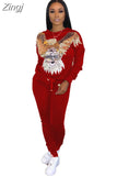 Two Piece Set Women Track Suit Tops And Pants Hooded Suit Fashion Big Sequins Jogging Femme Sets Two Piece Outfits Sweat