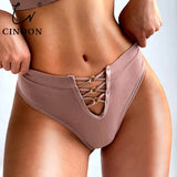 Sexy Cotton Panties Women G-String Female Hollow Out Shapewear Seamless Underwear Mid-waist Ladies Brief T-back