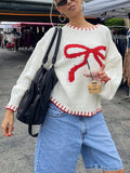 Bow Jacquard Sweater- Outfit