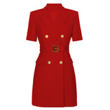 And Autumn 2025 Short Sleeves To Close The Waist Simple OL Professional Suit Temperament Of Women's Suit Dress