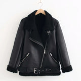 A Large Number Of Women's Fur Coat Women Long Locomotive Lapel Loose Leather