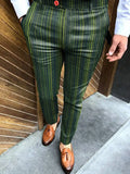 Autumn New Business Casual Striped Printed Pencil Pants For Men Mid Waist Long Pants Streetwear Fashion Men's Slim