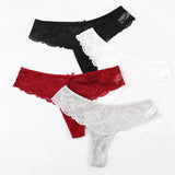 Sexy Women's Panties Thong Full Lace Panties Tanga Transparent Underpants G String Hollow Out Low-Rise Female