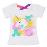 Summer Fashion Unisex Unicorn T-shirt Children Boys Short Sleeves White Tees Baby Kids Cotton Tops For Girls Clothes 3