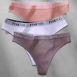 3PCS/Set M-XL Women's Thong Cotton Female Underpants Letter Waist Underwear Sexy Women's Panties Lingerie Thongs