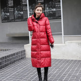Winter Hooded Long Jacket Women White Duck Down Coat Warm Thick Parkas Female Hight Quality Black Overcoat Snow