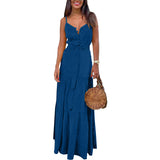 Spot Women's Summer Fashion Women's Temperament In The Long Sling Dress Dress