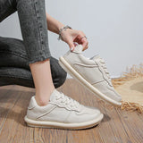 Zingj Wind Board Shoes Women 2024 Spring And Autumn New Soft Bottom Women's Shoes Lace Up Small White Shoes Women Fashion Light Casual Shoes Women-Outfit