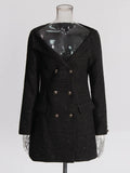 French Small Fragrant Wind Shoulder Shoulder Thin Suit Dress 2025 New Double Buckle Coarse Flowers And Short Dress