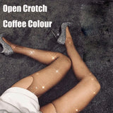 Tights Open Crotch Sexy Stockings Rhinestone Black Collant Fantaisie Femme Medias De Mujer Pantyhose Collant