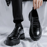 Zingj Shoes Men British Platform Casual Derby Shoes Business High End Wedding Low Top Martin