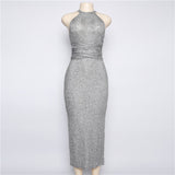 Stripe Summer Top Sleeveless Tank Sexy Korea Maxi Party Long Bodycon Bandage Dress Elegant Cross Tie MIDI Dresses Female