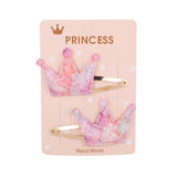 Glitter Cartoon Cartoon Love Heart Crown Hair Clips For Girls Handmade Hairpins Boutique Barrette Kids Hair