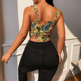 Jacquard Waist Vest 2023 Spring New Retro Style Broken Flower Embroidery