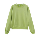 2021 Green Sweatshirts sudaderas Pull femme Harajuku Candy Color Terry Hoodies Female