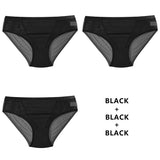 3PCS/Set Women Panties Sexy Mesh Lingerie Transparent Female Underwear For Woman Low-Rise Underpant Girls Panties
