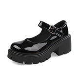 Jane Students College Wind Single Shoes Women 2025 Spring Autumn New One Word Buckle British Wind Small Leather Shoes
