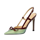 High-Heeled Women 2025 New Summer With Skirt Retro Temperament Sharp French Beauty
