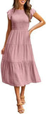 Trendy Flounced Sleeve Pleating Short-sleeved