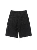 Waist Denim Shorts Women Fashion 2022 New Casual Harajuku Wide Legs Ripped Jeans Short Washed Female Summer Cotton