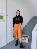 2022 Womens Fashion Black Leopard Cropped Shirt Long Sleeve Top Button Up Collared Puff Sleeve Designer Top