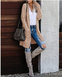 Zingj 2024 Women's Knitting Pocket Cardigan Long Sleeve Casual Knit Loose Sweater Sweater Coat Women-Outfit