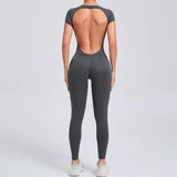 Zingj Fast Dry Yoga One Yoga Clothing Short Sleeves Back Hip Sports Fitness Clothing 89071-Outfit