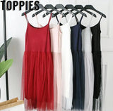Women Summer Spaghetti Mesh Dress Sleeveless Comfy Modal Princess Dress Sundress for