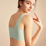 Sexy Latex Seamless Bra Women Push Up Underwear Gathers Shock-Proof Pad Female Intimate Fashion Soft Plus Size
