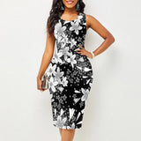 Round Neck Sleeveless Fashionable Printed