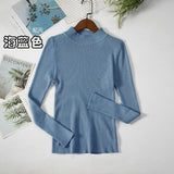 New-coming Autumn Winter Tops Basic Turtleneck Pullovers Sweaters Primer Long Sleeve Short Korean Slim-fit tight