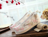 Zingj Shoes Hanfu Shoes Ancient Style Female Embroidered Cloth Shoes Inside The Raised Head Ancient Costume Shoes Cloth Shoes