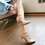 Nude High Heels Women's Heel 2025 New Pointed Fashion Web Hot Sexy Empty