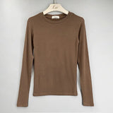 Quality T Shirt Korean Style Slim T-shirts 2021 Sexy Tshirts Cotton Long Sleeve Summer Casual Women Tops Tee Shirt