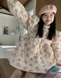 Pink Floral Quilted Coat- Outfit