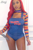 Halloween Costumes for Women Scary Nightmare Killer Doll Wanna Play Movie Character Bodysuit Chucky Doll Costume