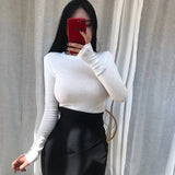 Summer Top Sexy T Shirt Women 2021 Elasticity Korean Style Woman Clothes Slim Tshirt Female Thin T-shirt See Through