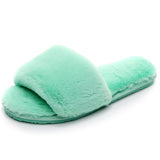 Fashion Red Black Women Slippers Indoor Plush Slippers Autumn Winter Female Flat Shoes Ladies Comfortable Fur