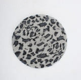 Winter Chic Women Fuzzy Rabbit Hair Leopard Berets Warm Cozy Animal Printed Rabbit Hair Knitted