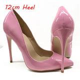 fashion shallow 12cm high heels pumps patent leather PU sexy ladies dress party wedding club women shoes QP060