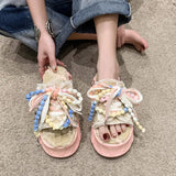 Celebrity Beach Slippers Children Summer Wear 2025 New Versatile Flip-Flops Bow