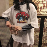 Women Printed Korean Style Loose O-Neck All-match Trendy High Quality Kawaii Womens Summer Breathable Female Soft