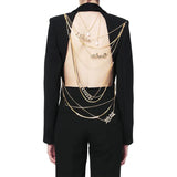 Zingj Back Careful Machine Coat 2024 New Street Wind Irregular Metal Chain Small Suit