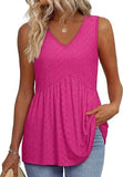New Women's Vest Flowing Lotus Leaf Side Top Women's Elegant Sleeveless V-Neck Doll