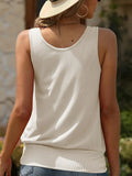 Summer Short Sleeve New Hot Pure Color Buffet Sleeveless Waist Knitted Leisure Vest