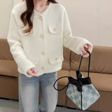 Autumn And Winter New Imitation Mink Velvet Thickening Temperament, Small Fragrance Style, Fashionable Knitted Cardigan Jacket